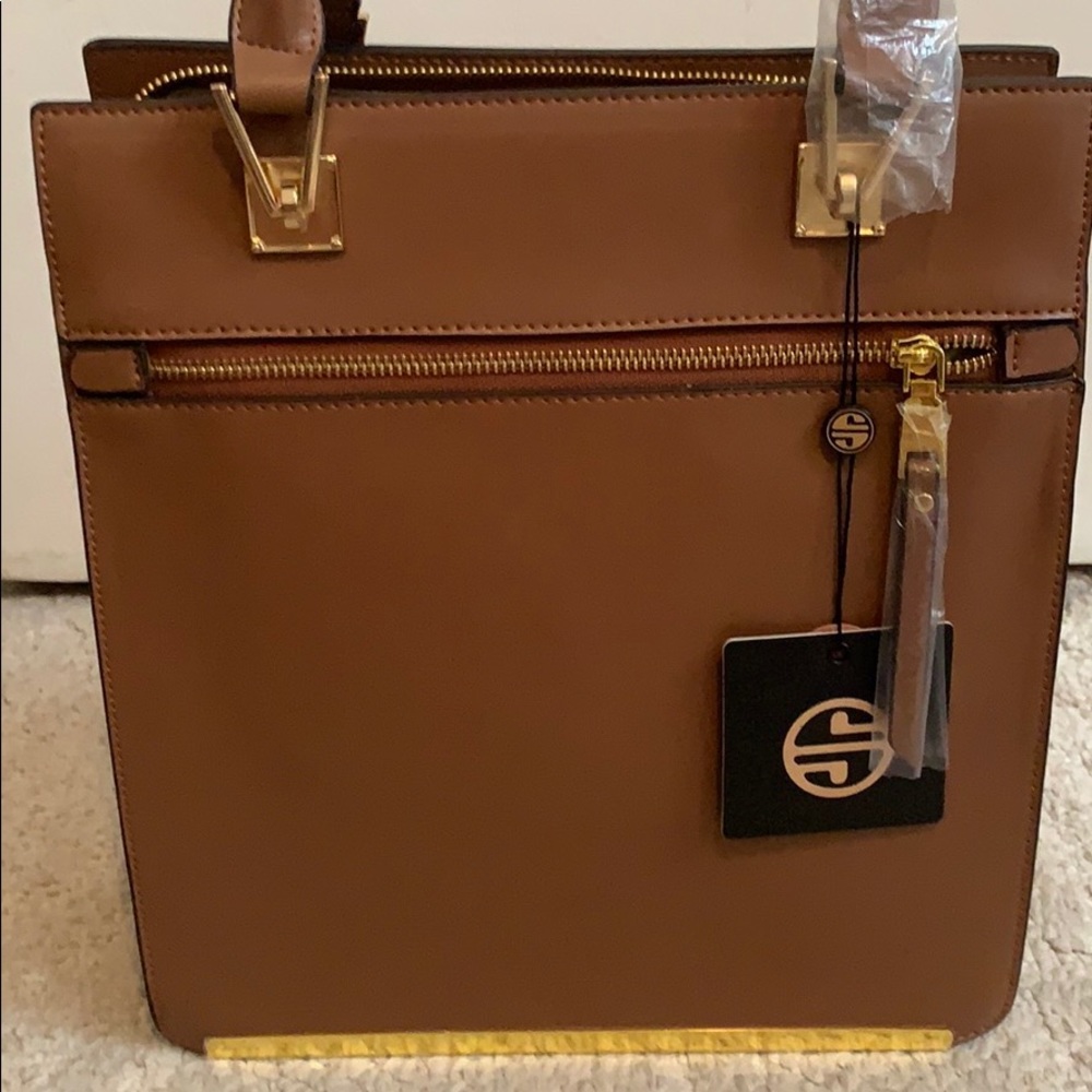 Segolene En Cuir Cognac Leather Bag.